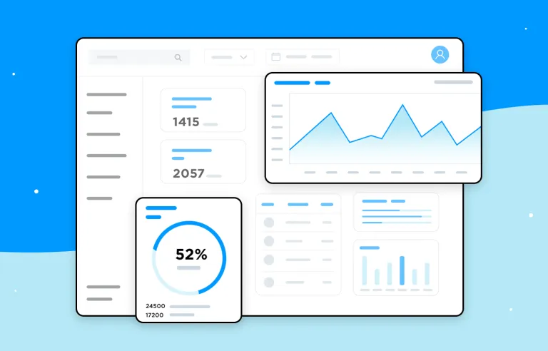 Exemple d'interface type dashboard
